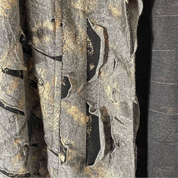 Frank Lyman Vintage Black & Gold Shredded w Elastic Open Cardigan/Jacket Size 8 - Picture 8 of 11